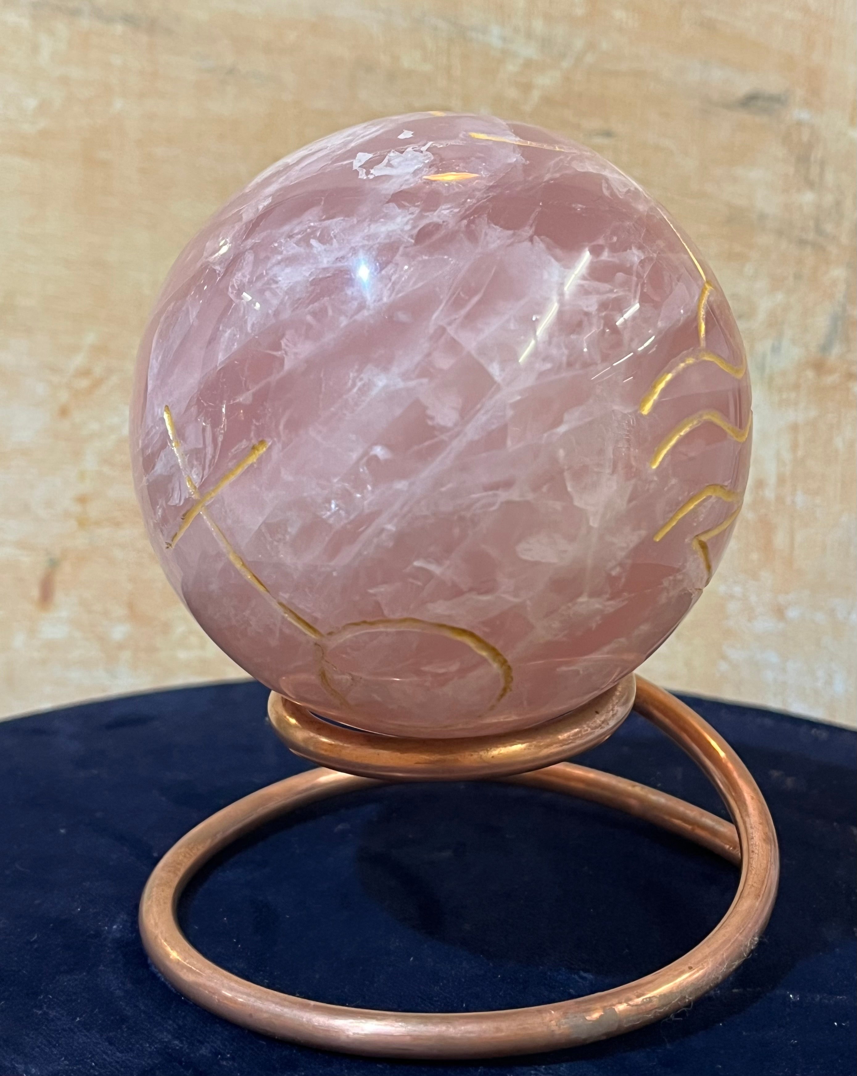 Sfera di preghiera - Quarzo Rosa (d.10cm)