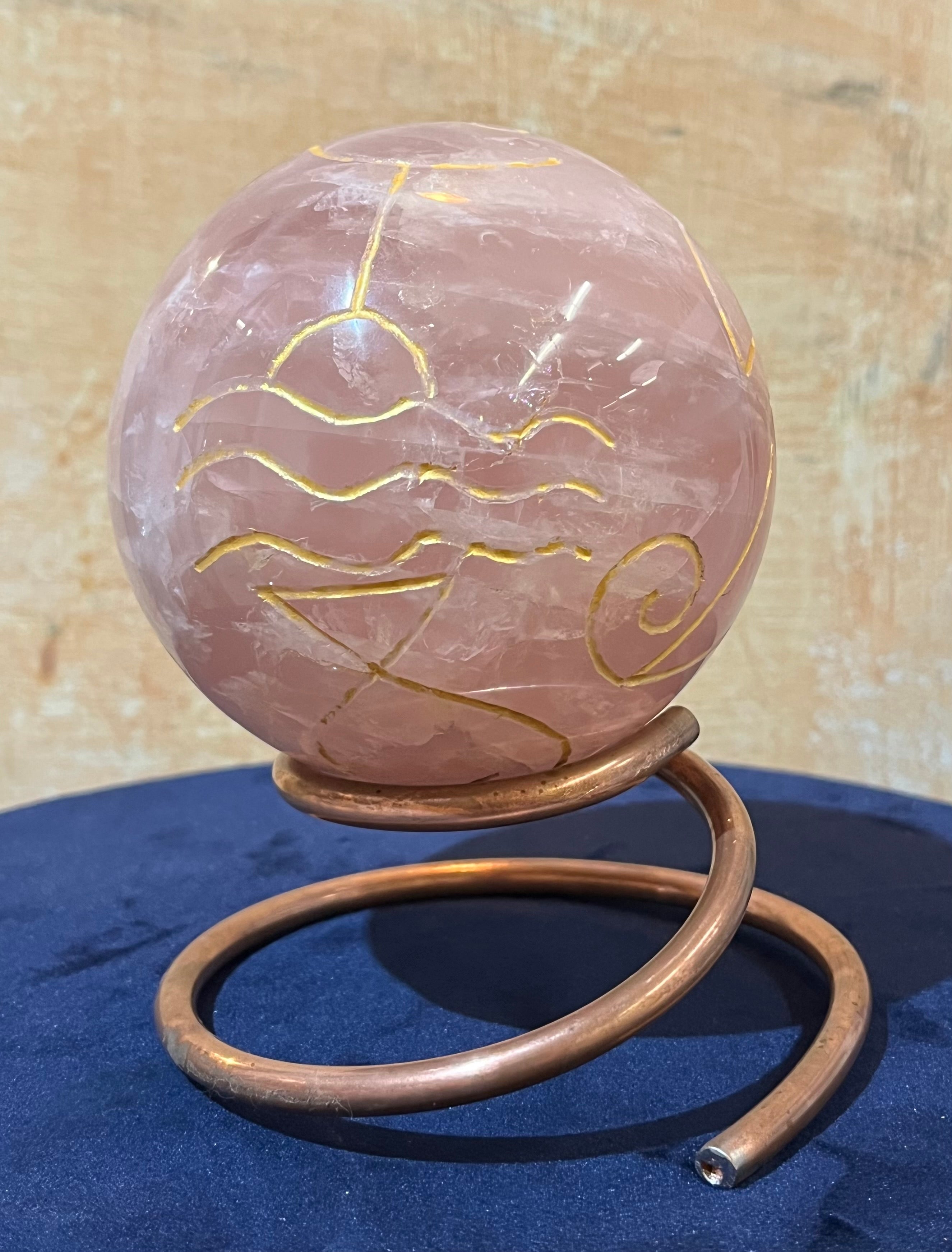 Sfera di preghiera - Quarzo Rosa (d.10cm)
