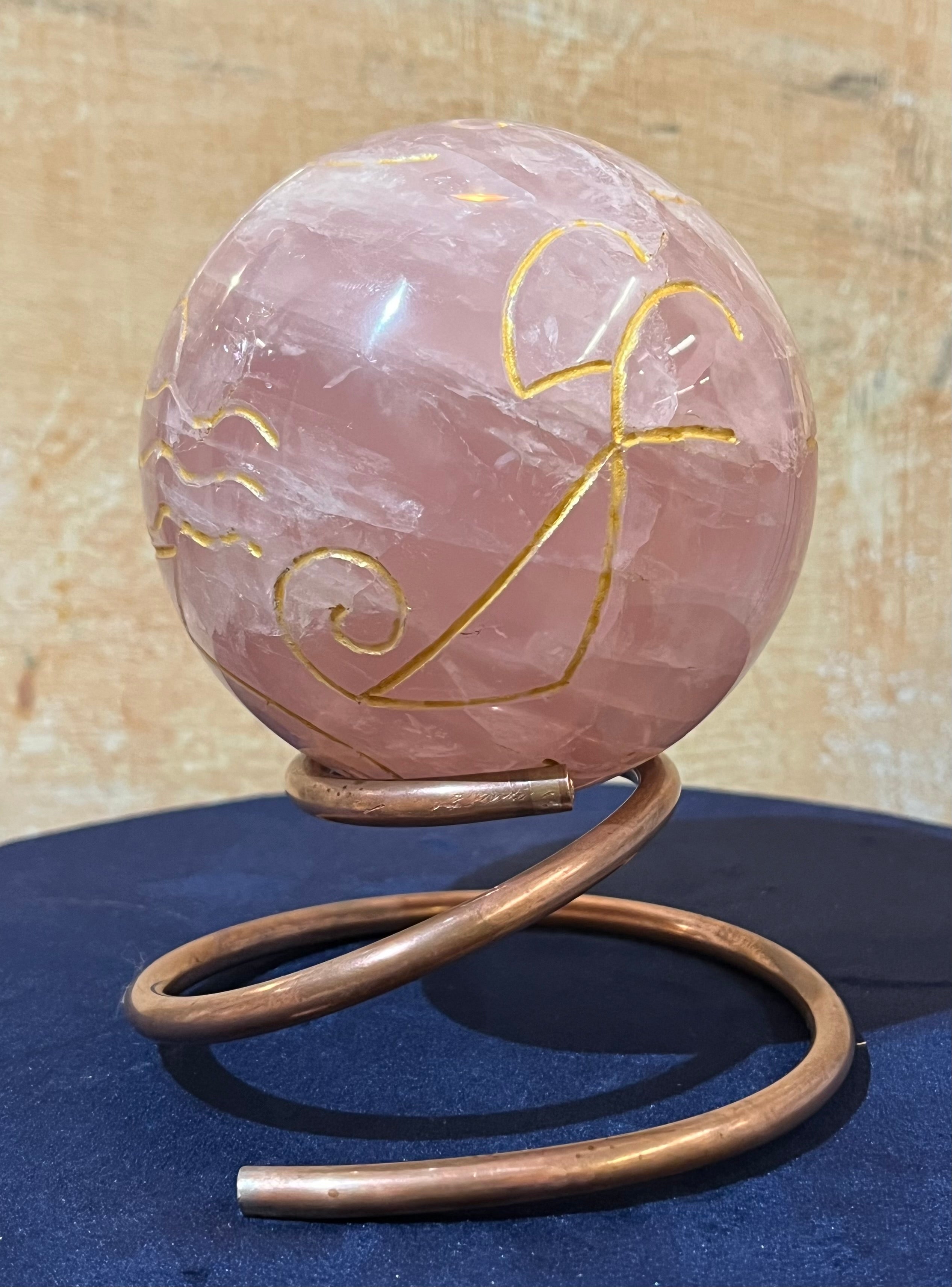 Sfera di preghiera - Quarzo Rosa (d.10cm)