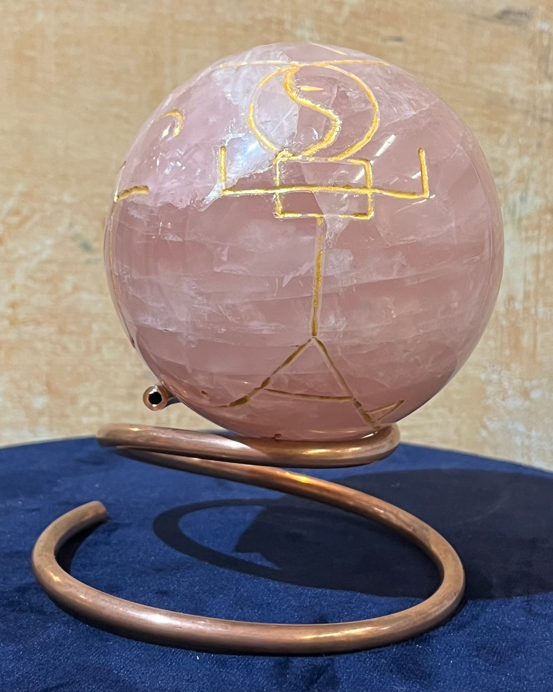 Sfera di preghiera - Quarzo Rosa (d.10cm)