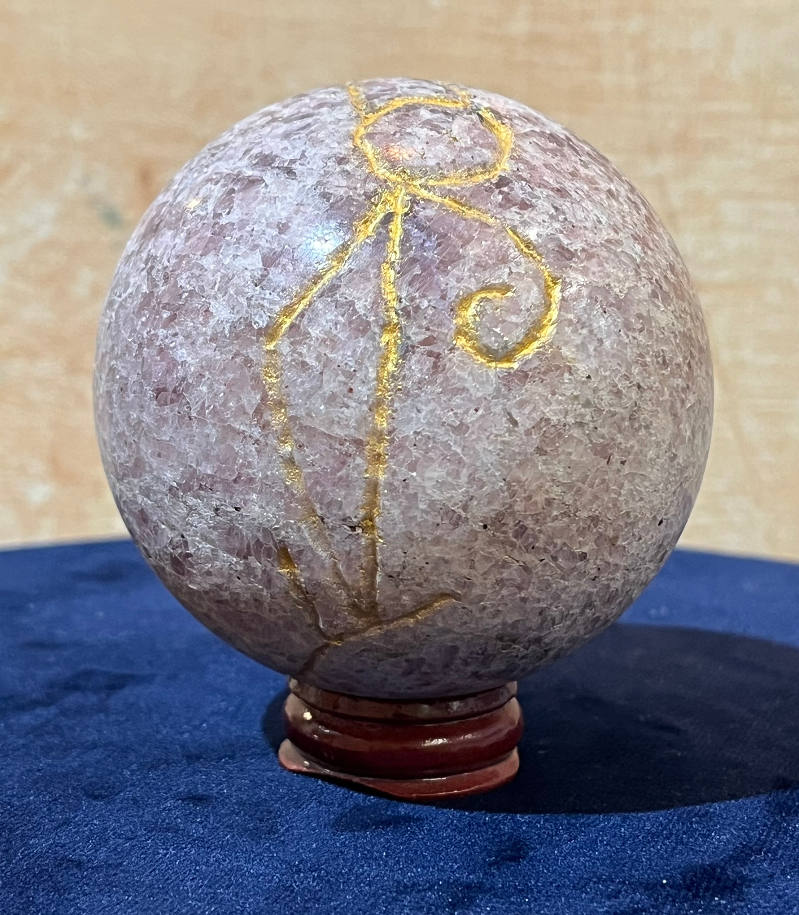Sfera di preghiera - Granato Piropo (d. 7 cm)