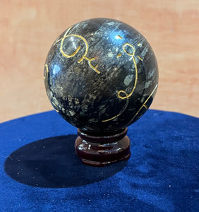 Sfera di preghiera di SERPENTINO di Balangero  (d.8 cm)