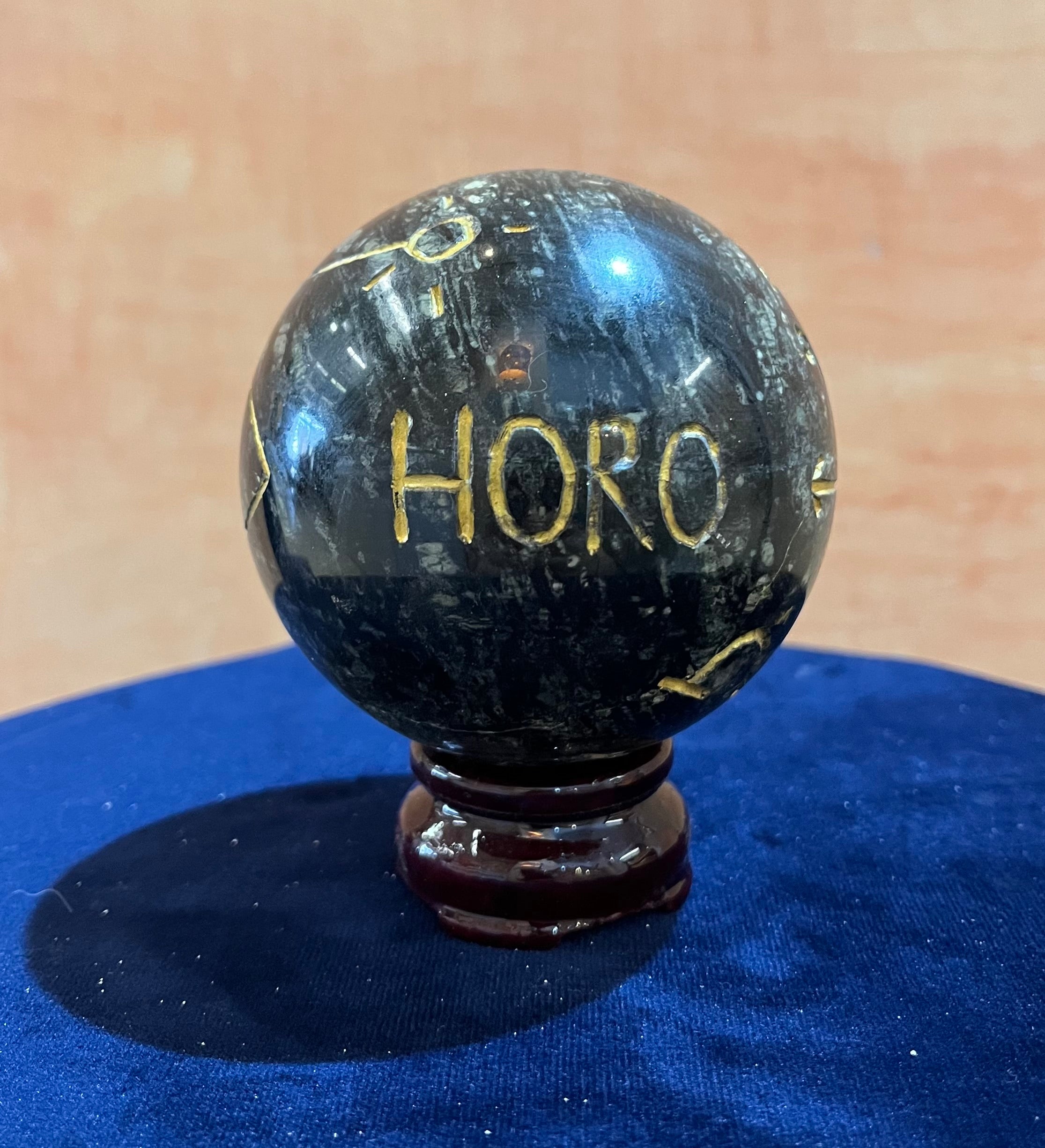 Sfera di preghiera di SERPENTINO di Balangero  (d.8 cm)
